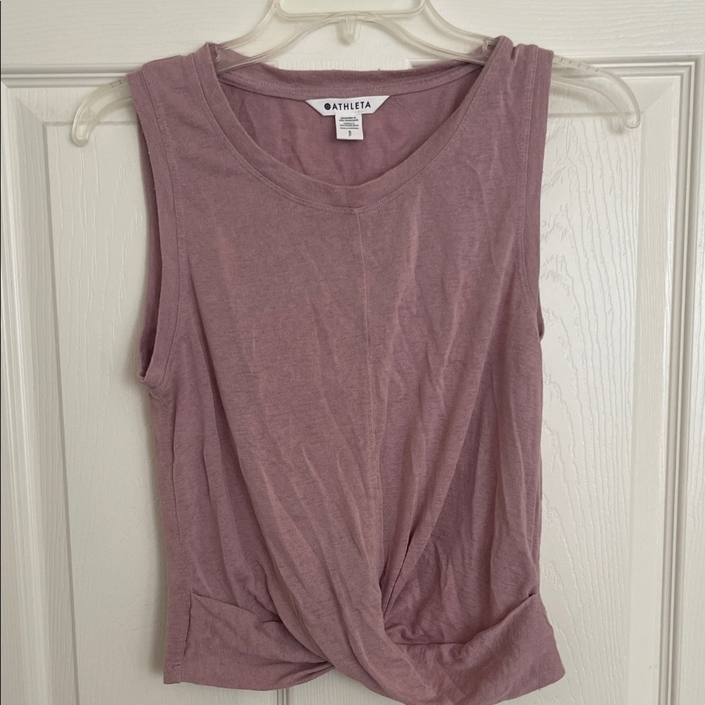 Athleta Mauve Twist Front Tank Top